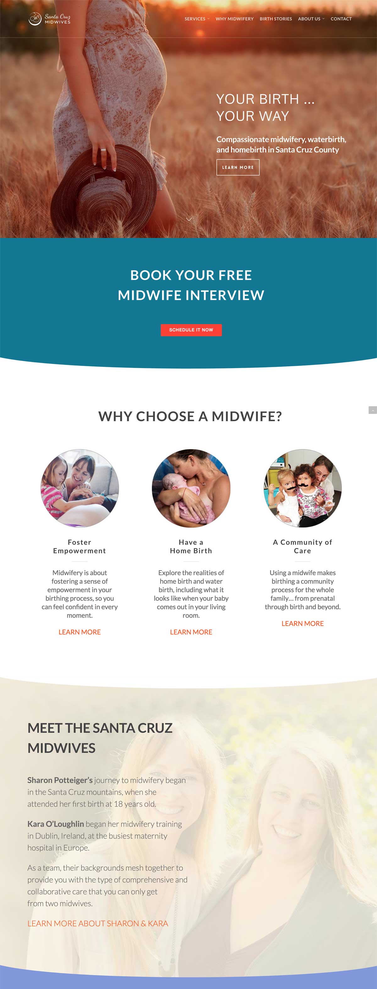 Web design services in Santa Cruz for Midwives and other health professionals