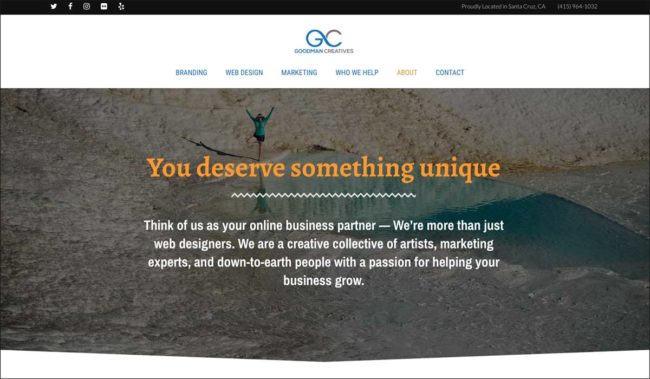Your about page should have a great website design
