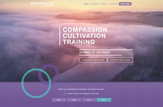 Website design for a Compassion Cultivation Training facilitator in Los Gatos, CA