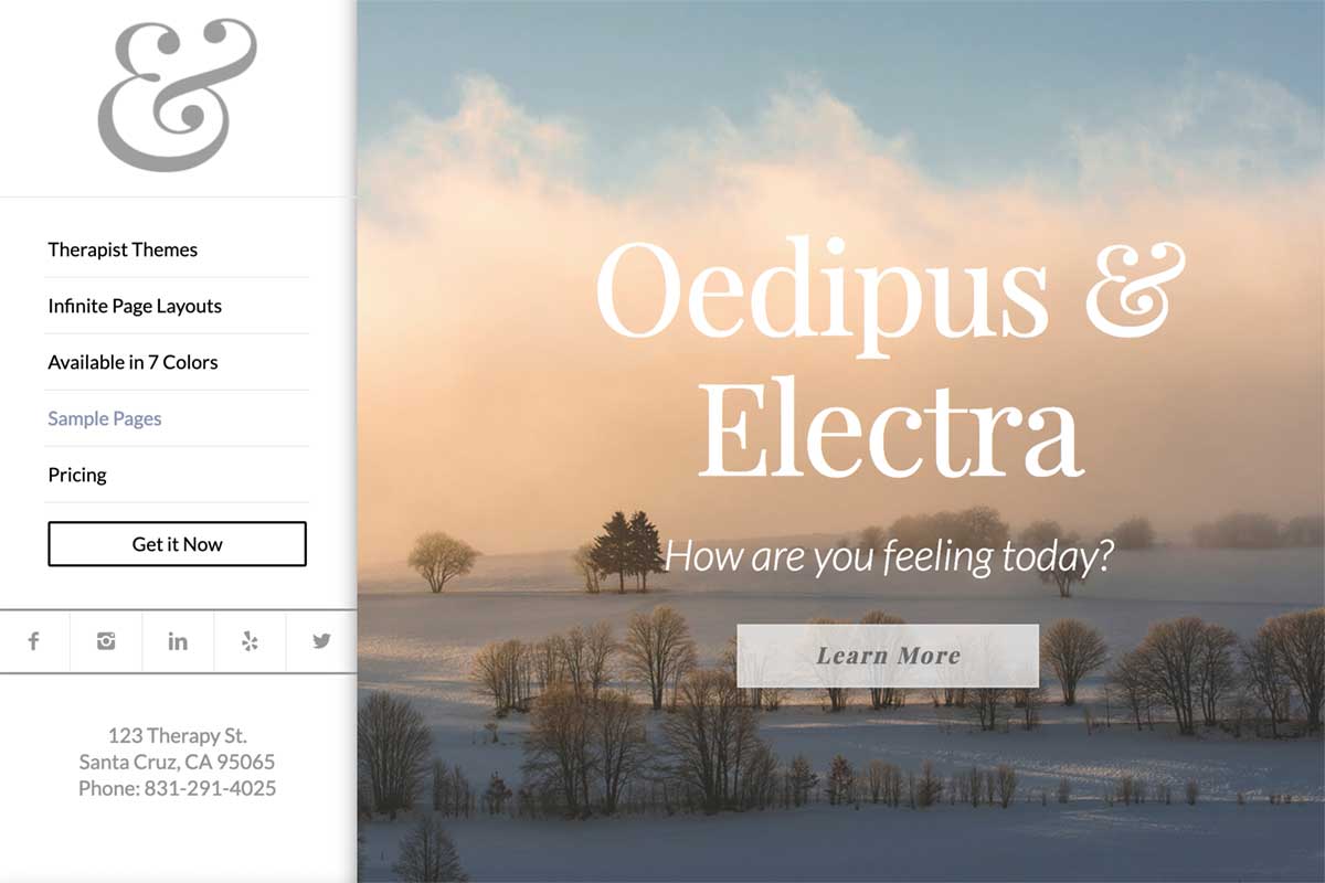 Oedipus & Electra - a therapist website theme