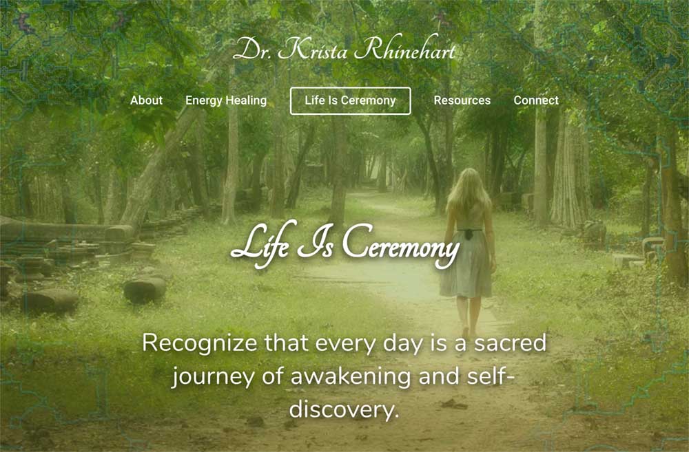 Life is Ceremony home page design