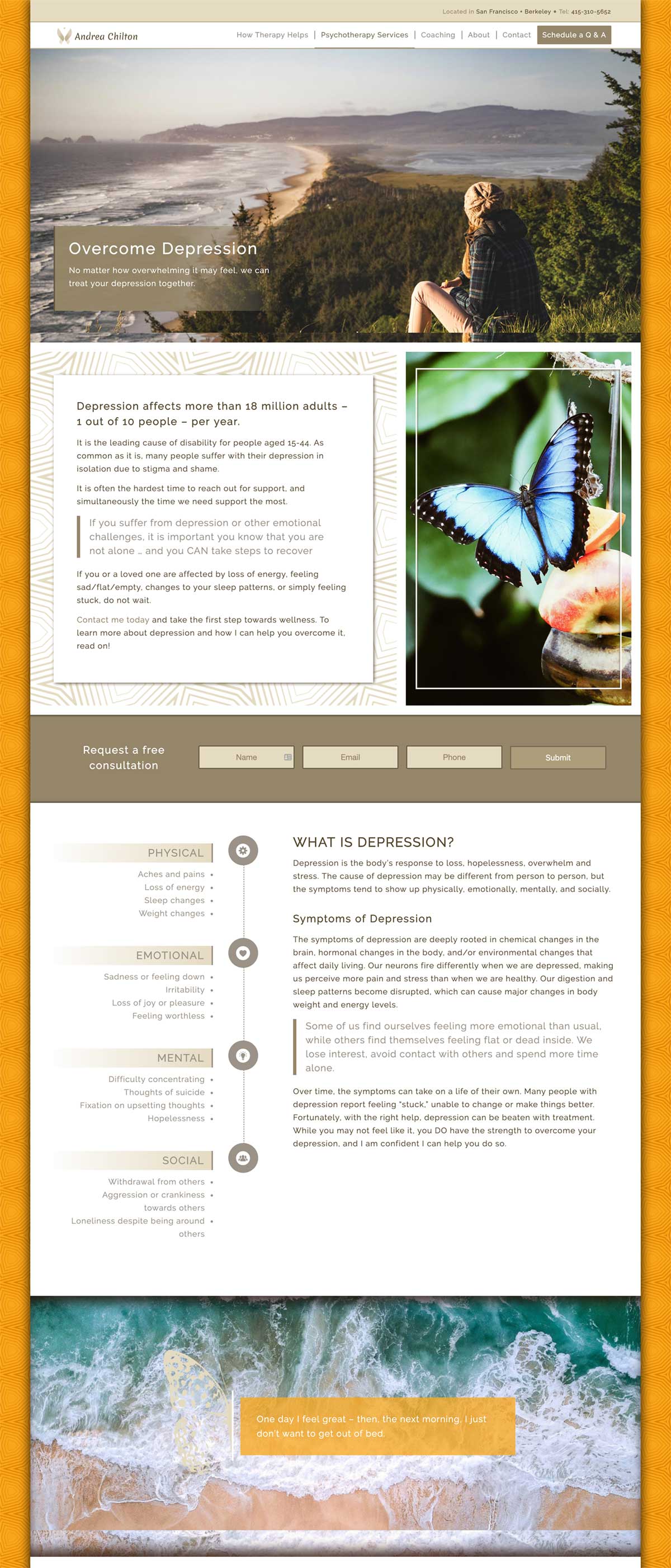 Andrea Chilton, MA, MFT - therapist website design sample
