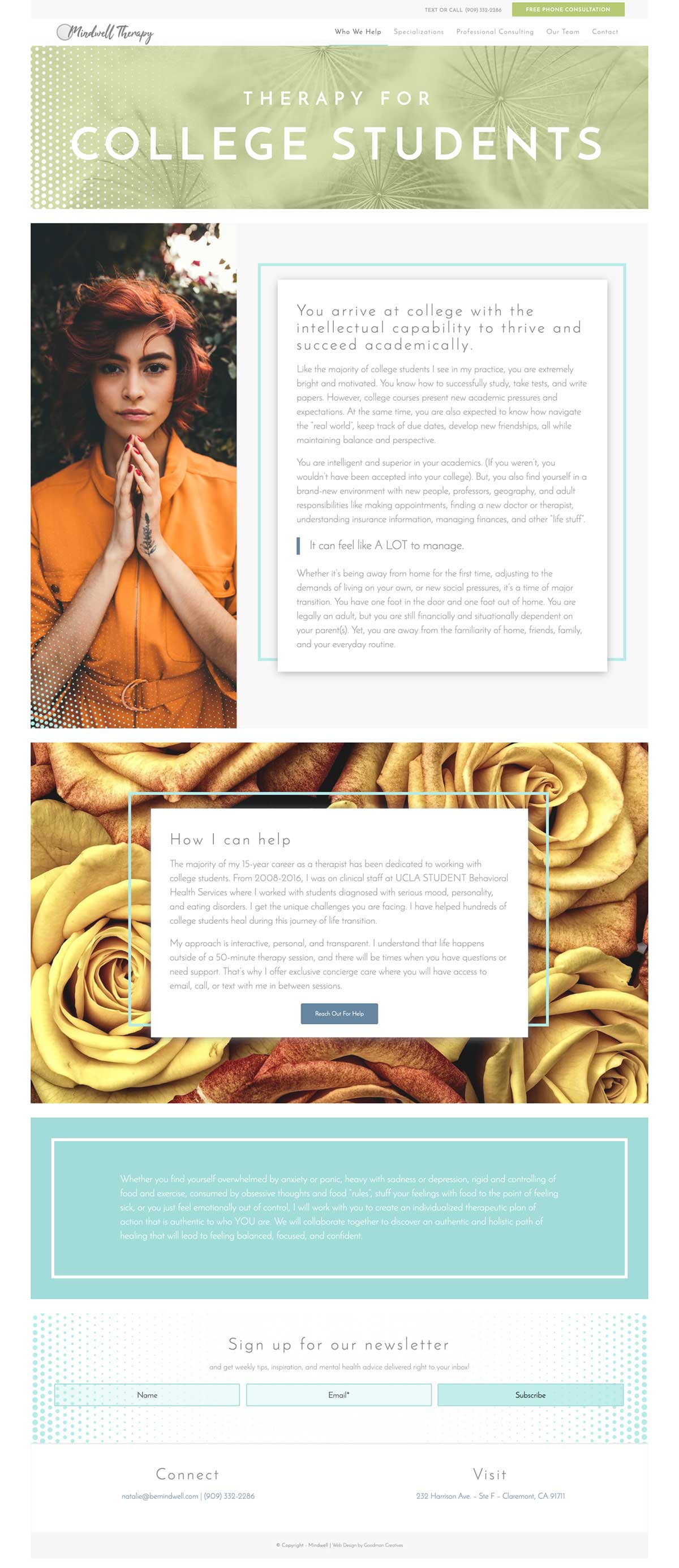 Be Mindwell - a therapist website sample