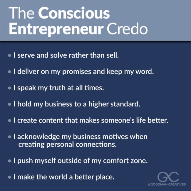 The conscious entrepreneur credo