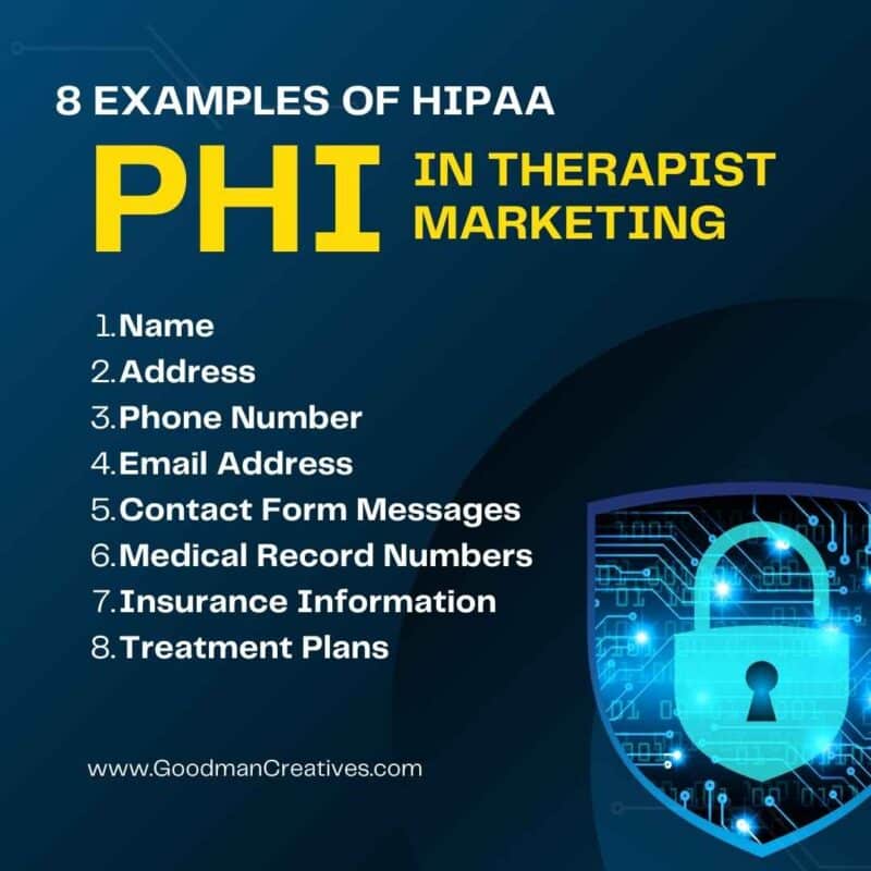 8 Examples of HIPAA PHI in Therapist Marketing