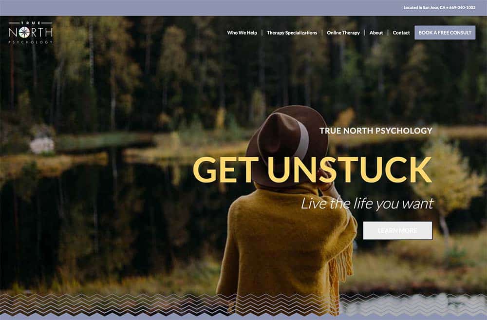 Therapist Website Design Portfolio — True North San Jose