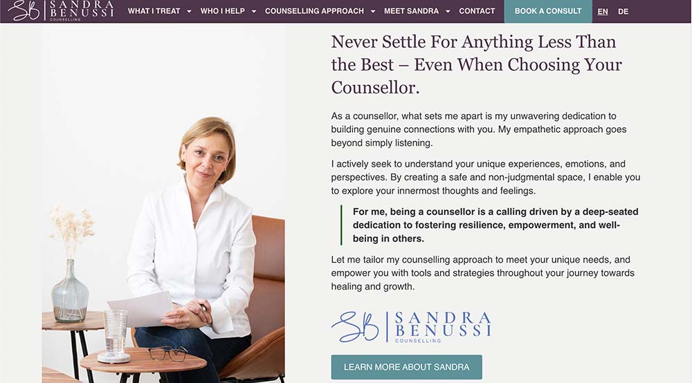 sandra benussi website portrait