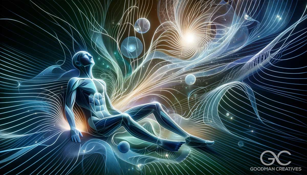 A visual representation of Somatic therapy, focusing on the connection and interaction between the mind and body. The image features a human figure in