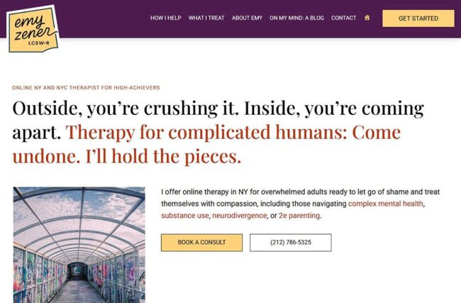 Therapy with emy website