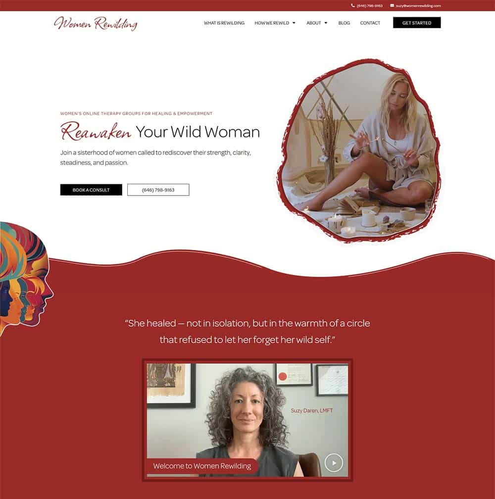 Women Rewilding — Therapist Website Design Portfolio
