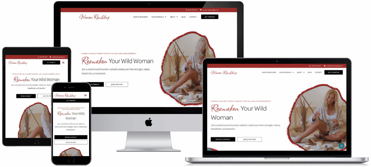 Women Rewilding — Therapist Website Design Portfolio