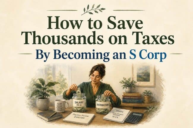 Save on taxes by becoming an s corporation for therapists