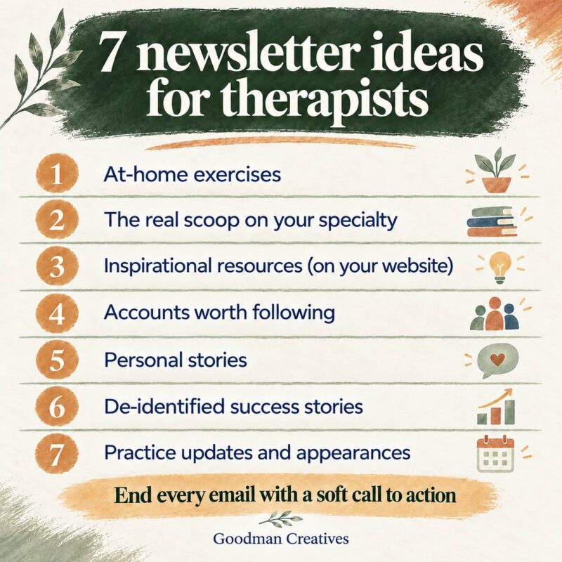 7 newsletter ideas for therapists